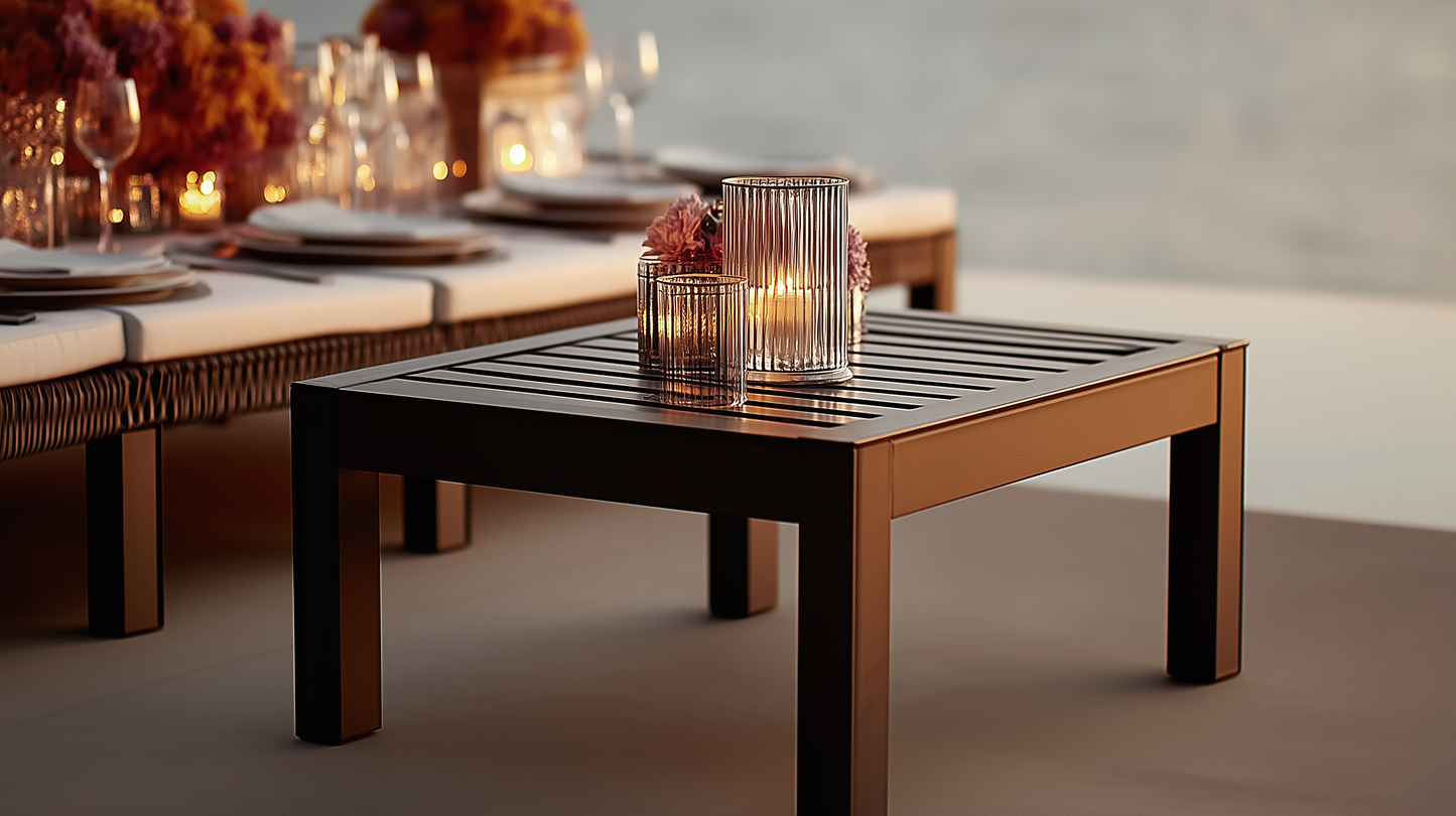 Aluminum Small Side Table – Welded – Black | Moss & Timber