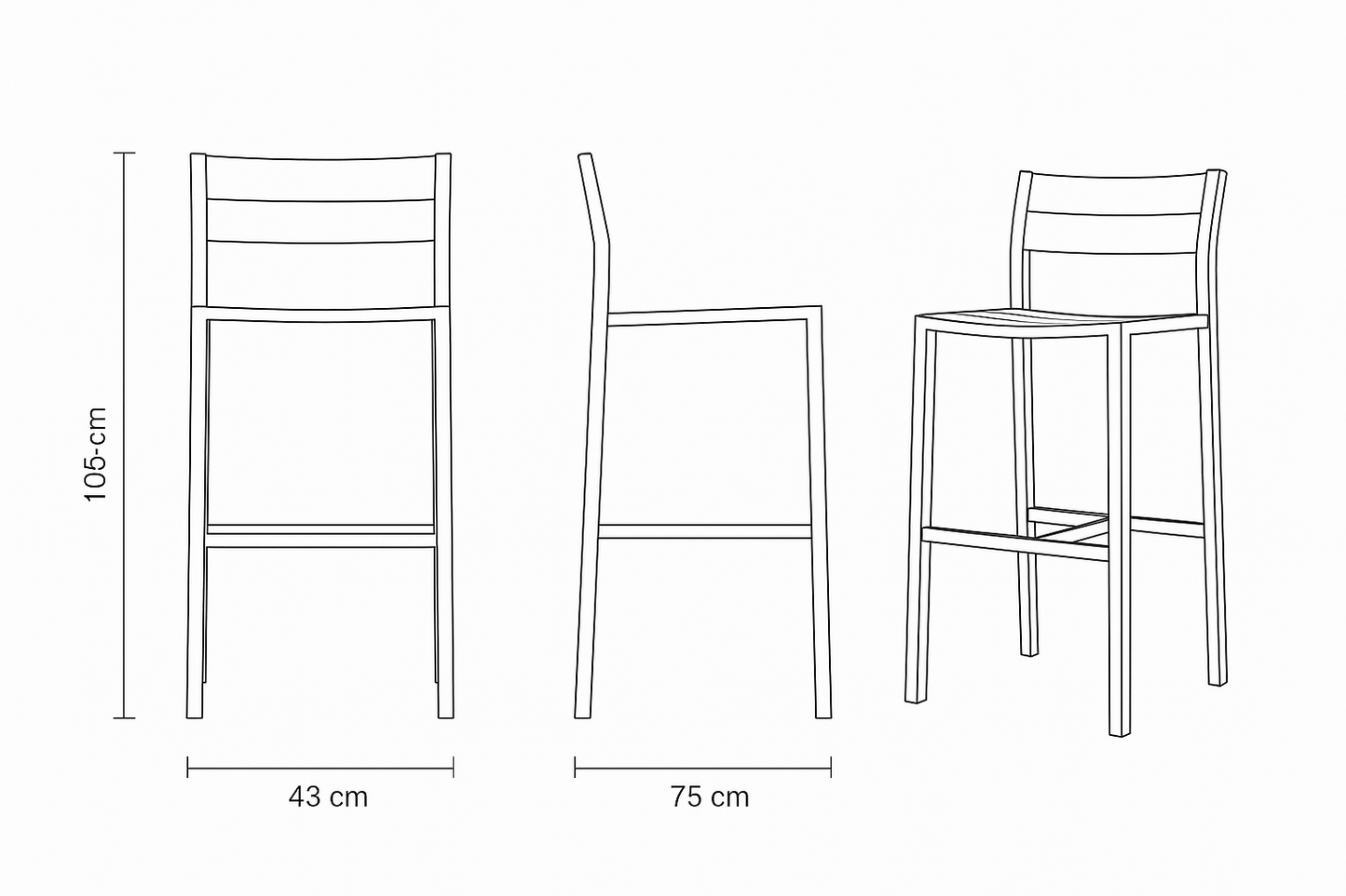 Barstool – Aluminum– Welded– Lava Black | Moss & Timber