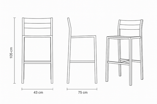 Barstool – Aluminum– Welded– Lava Black | Moss & Timber