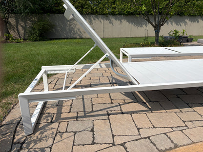 Aluminum & Textylene Sunlounger with Wheels – White & Lava Options | Moss & Timber