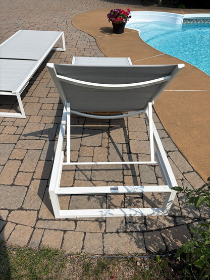 Aluminum & Textylene Sunlounger with Wheels – White & Lava Options | Moss & Timber