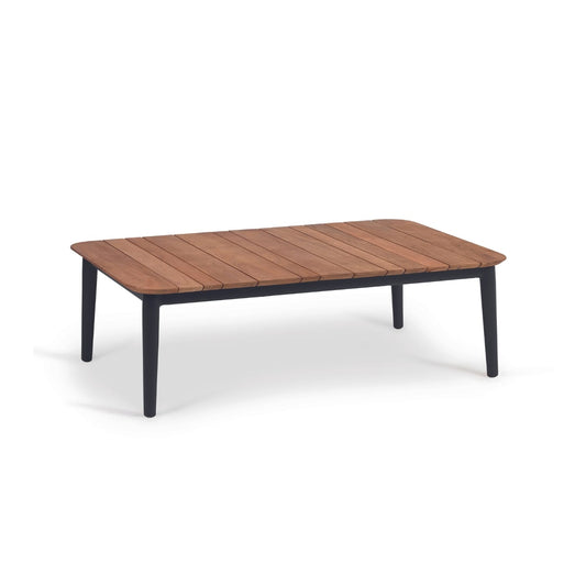 Aluminum & Teak Floating Coffee Table – Black | Moss & Timber