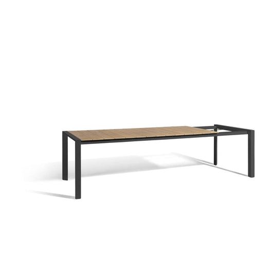 Aluminum & Teak Extension Dining Table – Black/White | Moss & Timber
