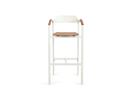 Luxury Outdoor Bar Set – FSC Teak & Aluminum in White | Moss & Timber