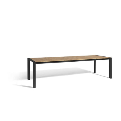 Aluminum & Teak Extension Dining Table – Black/White | Moss & Timber