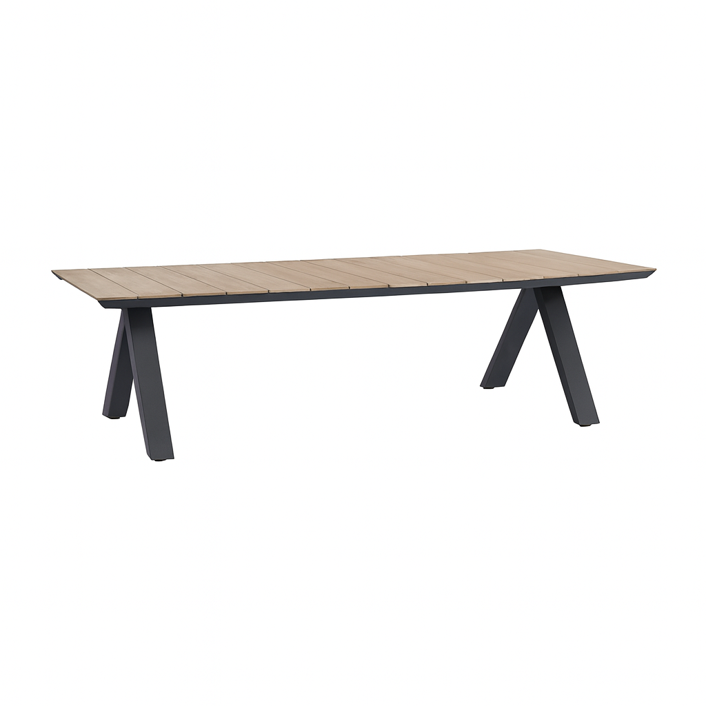 Teak & Aluminum Dining Table – 240cm | Premium Outdoor Furniture | Moss & Timber