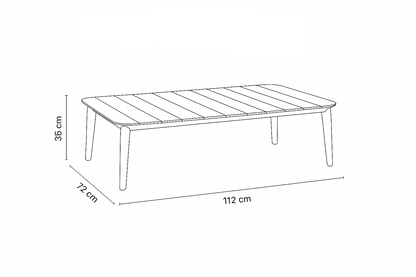 Aluminum & Teak Floating Coffee Table – Black | Moss & Timber