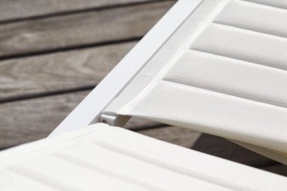 Aluminum & Textylene Sunlounger with Wheels – White & Lava Options | Moss & Timber