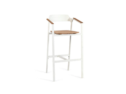 Luxury Outdoor Bar Set – FSC Teak & Aluminum in White | Moss & Timber