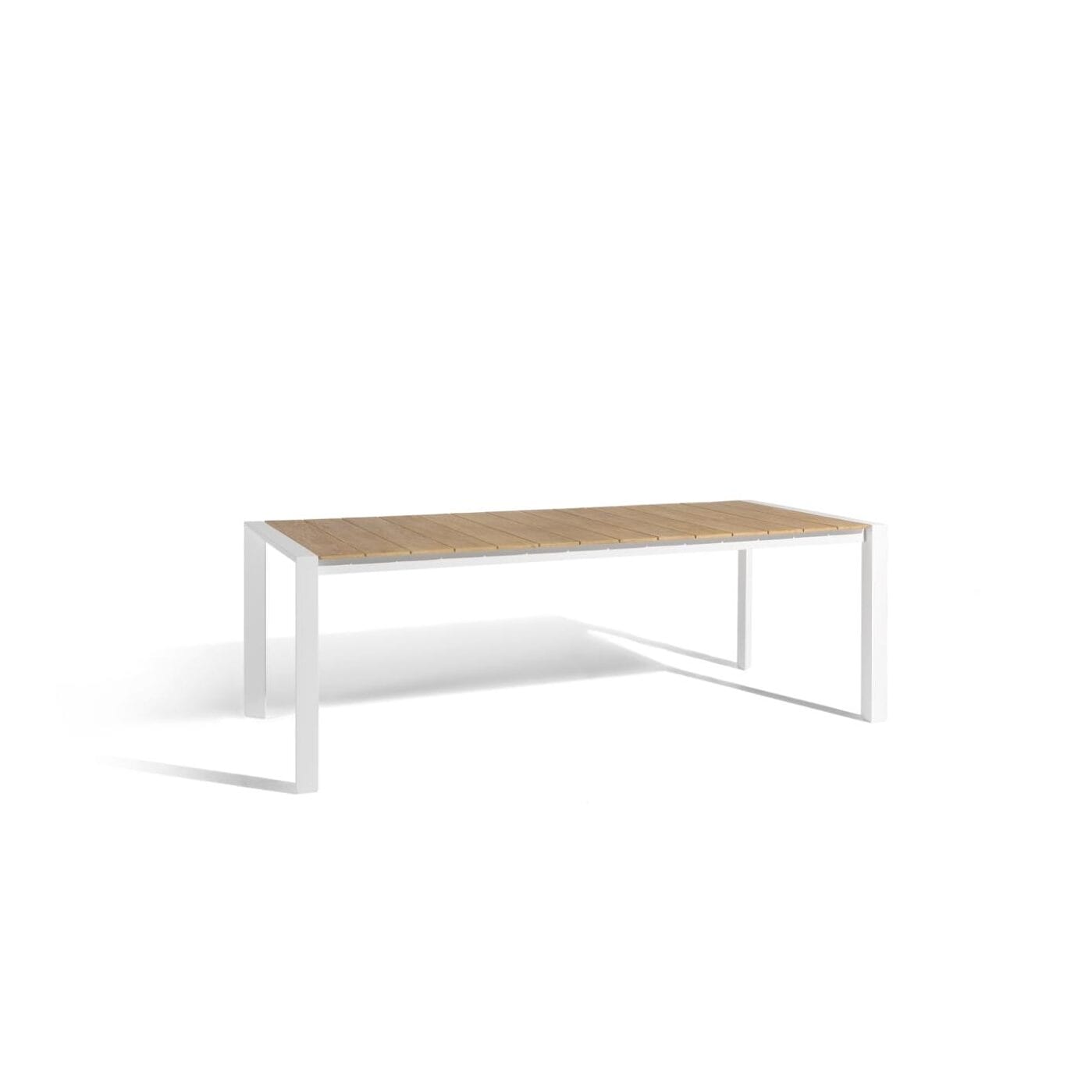 Aluminum & Teak Extension Dining Table – Black/White | Moss & Timber