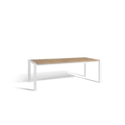 Aluminum & Teak Extension Dining Table – Black/White | Moss & Timber