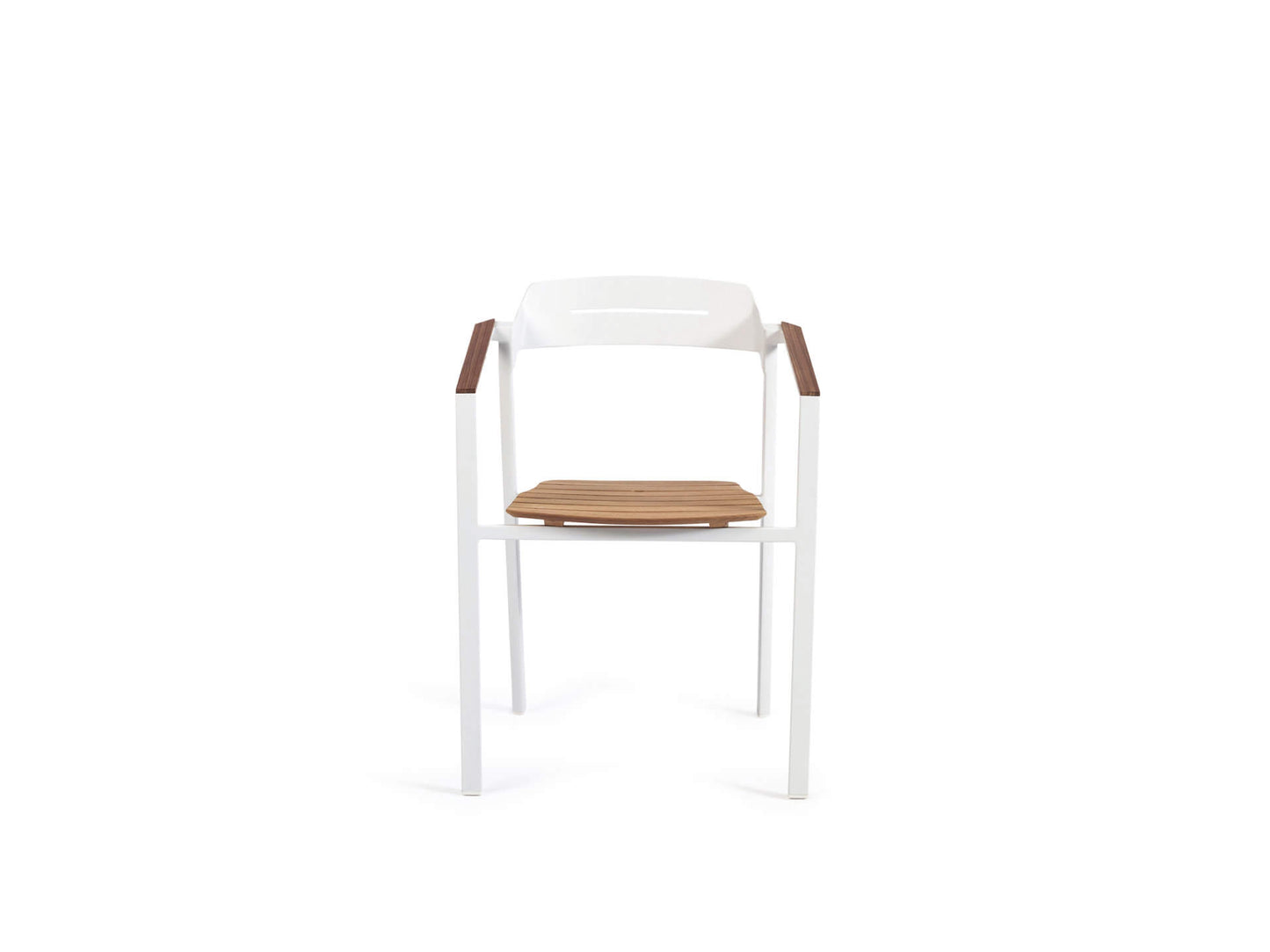 Dining Armchair with Teak Arms – Black & White | Moss & Timber